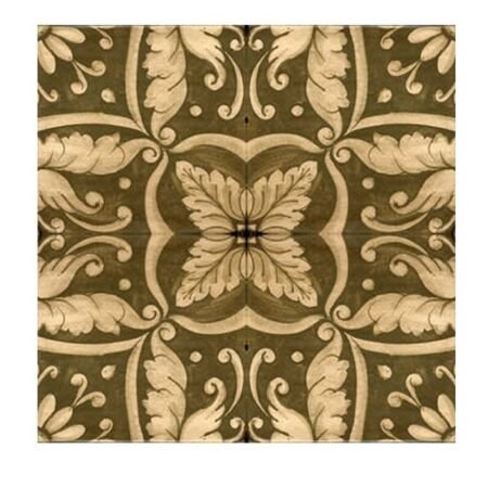 Antique Marron Roman Leaf 8x8 Floor Tile