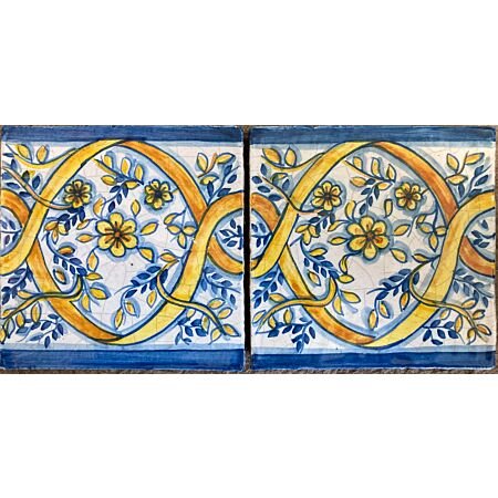 Antique Grapevine 6x6 Terracotta Border Tile