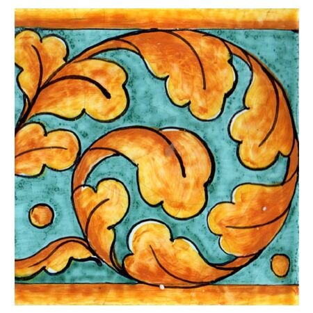 Antique Acanthus 6x6 Terracotta Border Tile