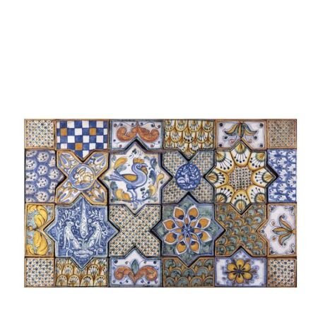 Antique Majolica Star and X Pattern 24 pcs Floor Tile