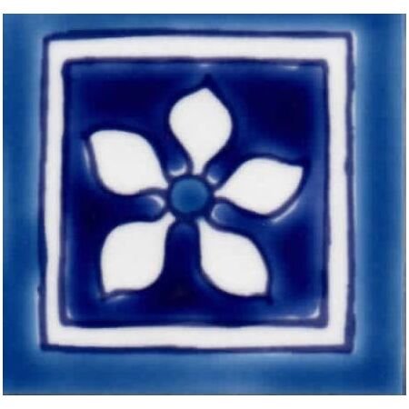 Yuma Blue Cabochon Ceramic Tile 2x2 Corner