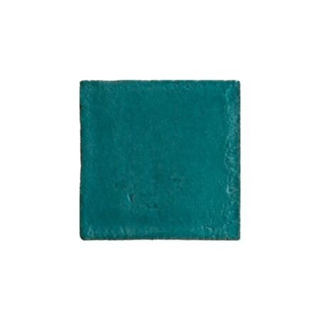 Zellige Solid Teal Green Hand Painted Ceramic Tile 4x4