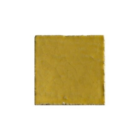 Zellige Solid Yellow Hand Painted Ceramic Tile 4x4