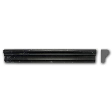 Nero Marquina Chair Rail Molding Polished 1 3/4  x 12