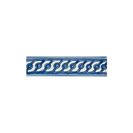 Torsade Blue Border Ceramic Tile 2x8