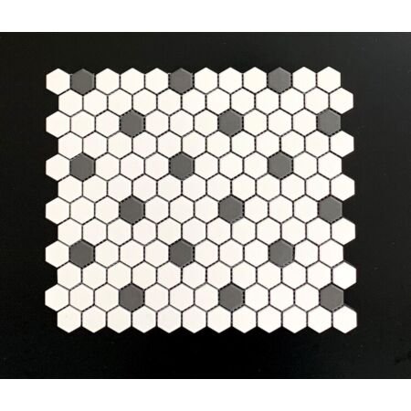 Pro Unglazed Porcelain Rosette Bright White Mosaic 1 inch