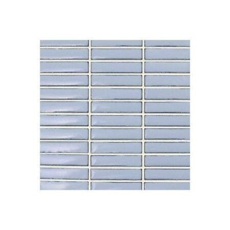 Metro Medium Blue Stacked Mini Rectangles Glazed Porcelain Mosaic