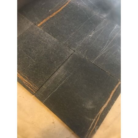 Tumbled Nero Sahara Marble 12x12  Nero Marquina Superior