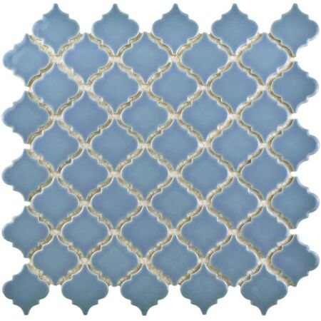 Moroccan Zellige Porcelain Mosaic Glossy Blue