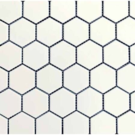 Pro Unglazed White Hexagon Porcelain Mosaic 2 Inch