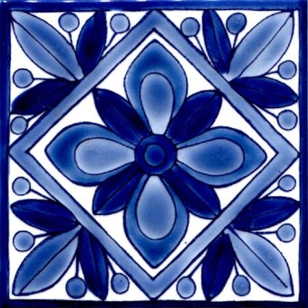Santa Rosa Blue Hand painted Tile 4x4 