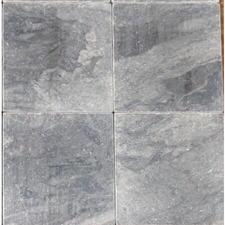 Grey Bardiglio Tumbled 12x12 Marble Tile