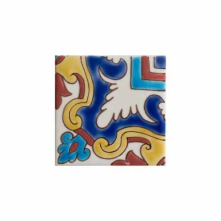 El Paso Artisan Hand Painted Ceramic Tile 4x4