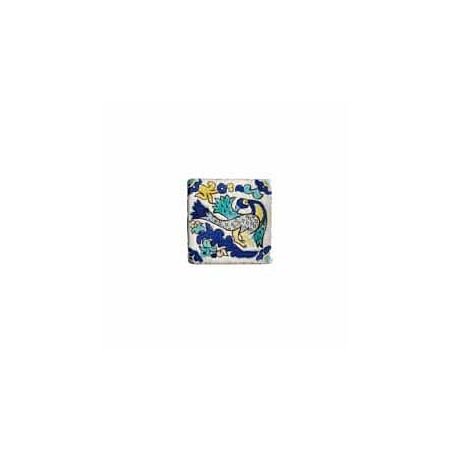 Lyre Birds Cotto Ceramic Tile 3x3 Crackle
