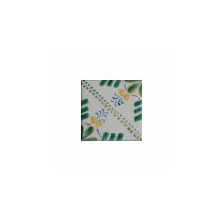 Colima Vert Hand painted Tile 4x4 