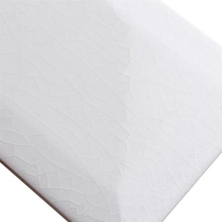 Crackled Beveled White Subway Tile 4x8 Glossy