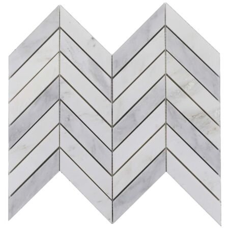 Eastern White Marble Chevron Mosaic