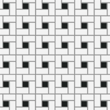 Matte White and Glossy Black Dot Pinwheel Mosaic