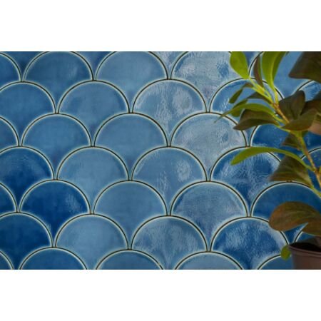 Fish Scale Ceramic Tile Blue Ocean Crackle Glaze