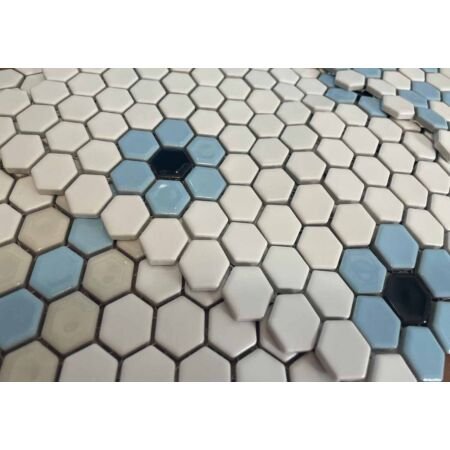 Custom Hexagon Mosaic Tiles 3/4 in