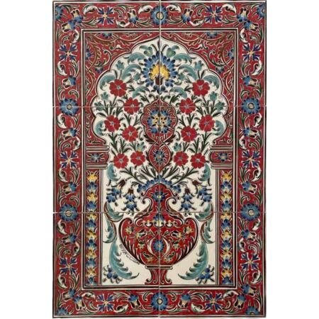 Algerian Red Floral Bouquet Handpainted Mural
