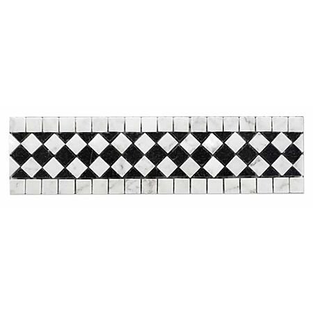 Carrara and Nero Checker Diamond Border