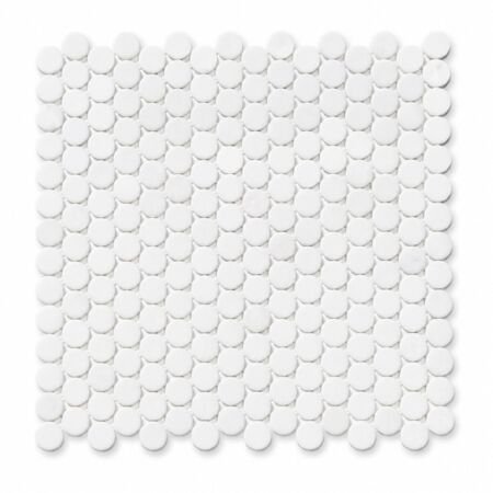 Thassos Marble Pennyrounds 3/4 inch Mosaic