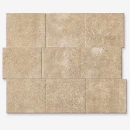 Vallangis Jaune Limestone Tile 16x24 Antiqued Finish Pillowed Edges
