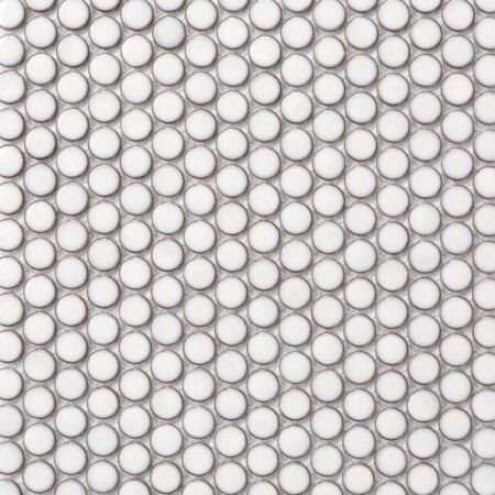 Metro Bone Penny Round Tile Mosaic 3/4 Glossy