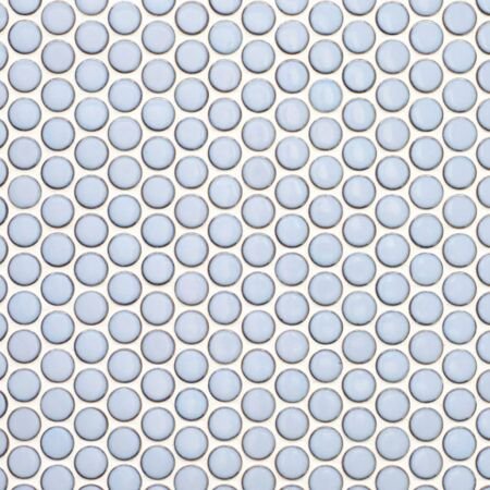 Metro Medium Blue Penny Round Mosaic 3/4 Glossy