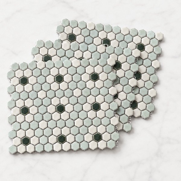 Custom glazed hexagon mosaic patterns
