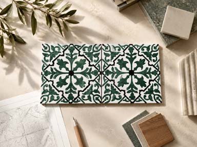 Custom patterned porcelain tile