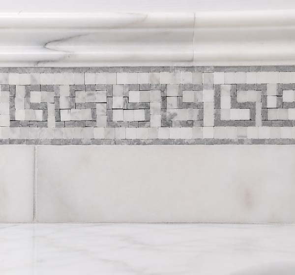 Decorative marble and stone border tile