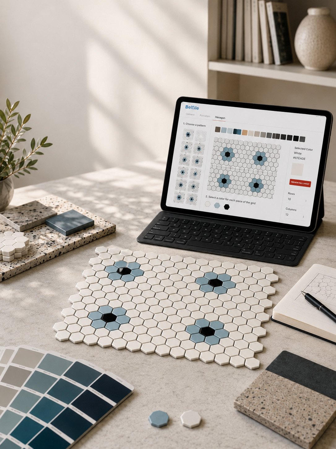 Porcelain mosaic tiles for floors and walls