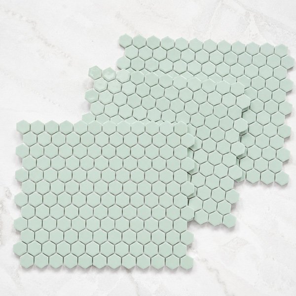 Glazed hexagon porcelain mosaics