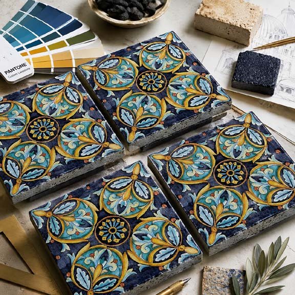 Custom lavastone tile for exterior and pool projects