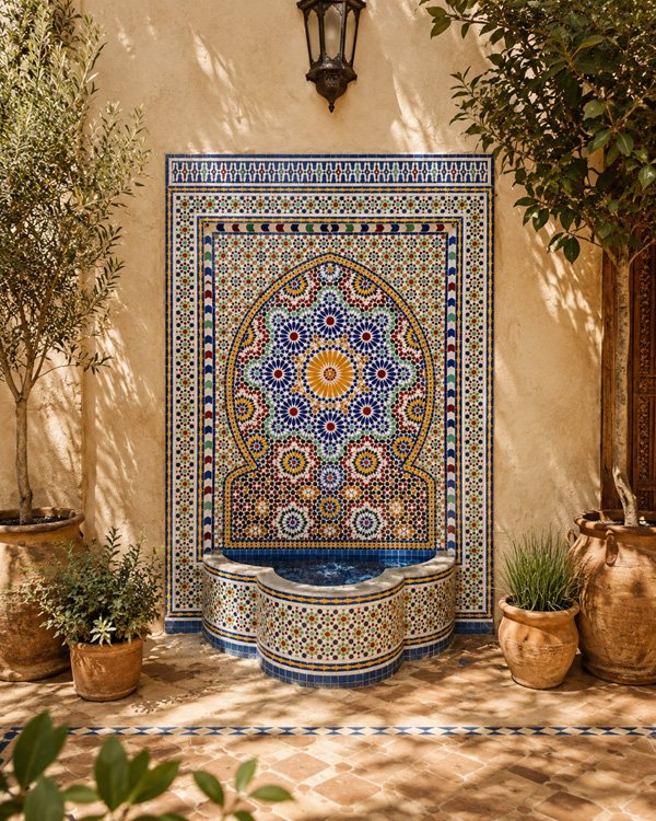 Moroccan fountain design for luxury garden or hospitality project