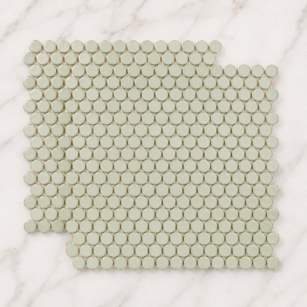Glazed penny round mosaic tiles
