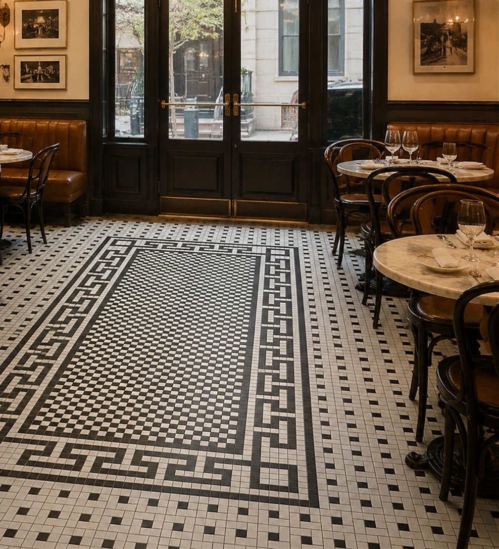 Unglazed porcelain mosaic tile sheets