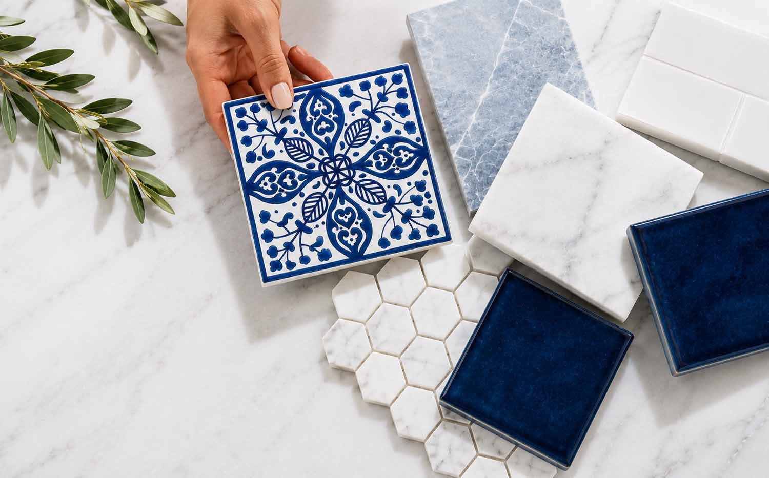 Sample hand painted tiles from BelTile