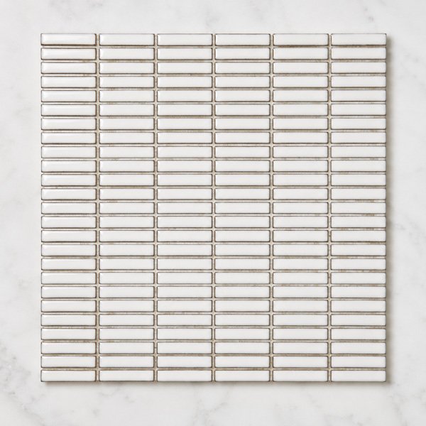 Glazed stacked line mosaic tiles