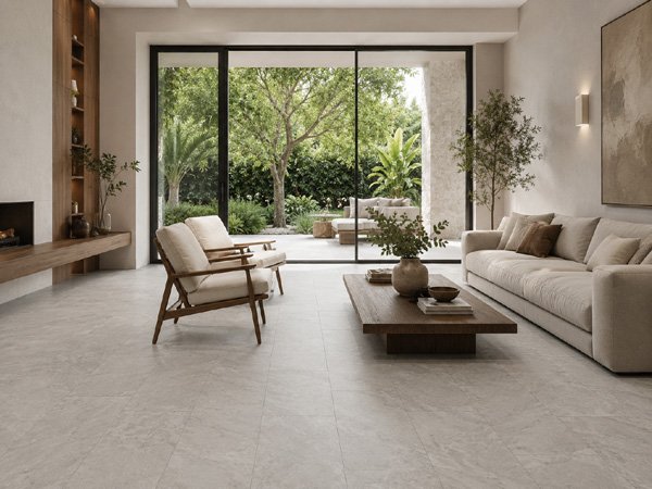 Tunisian limestone pavers around a pool